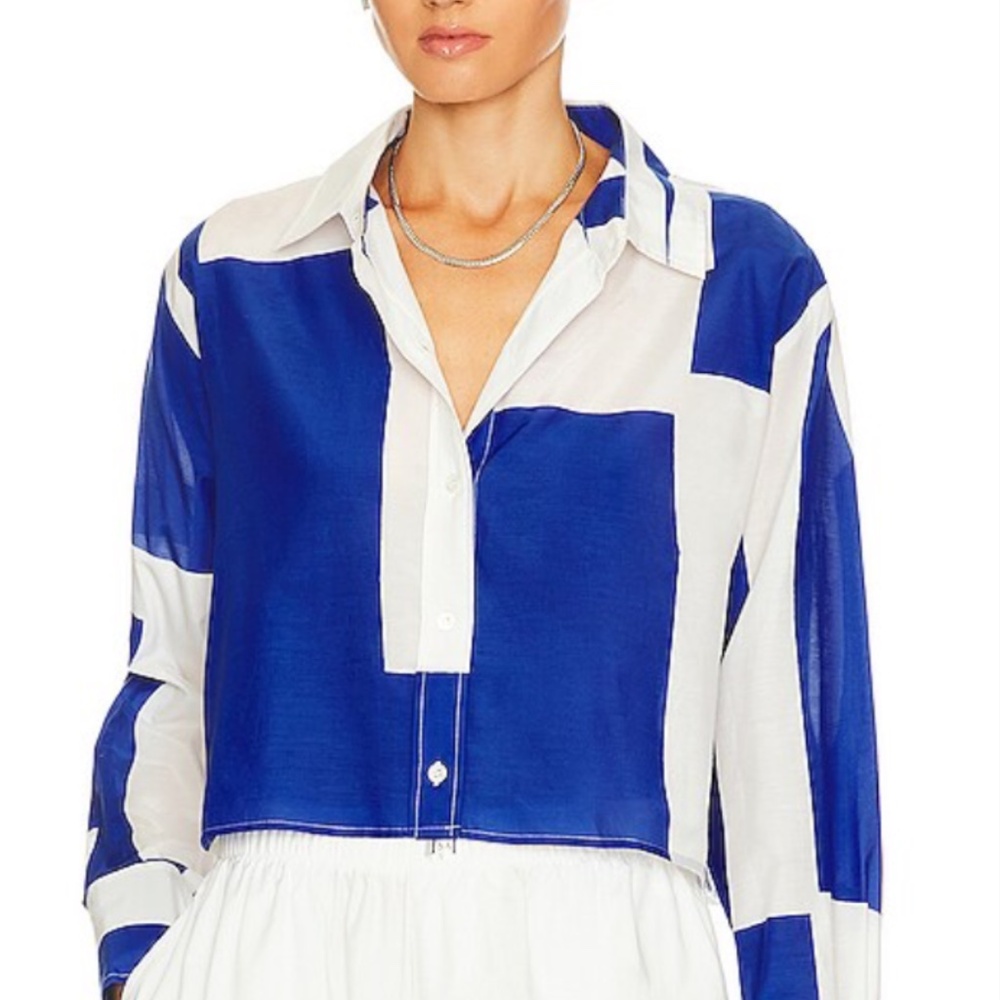 Frame cropped oversized shirt